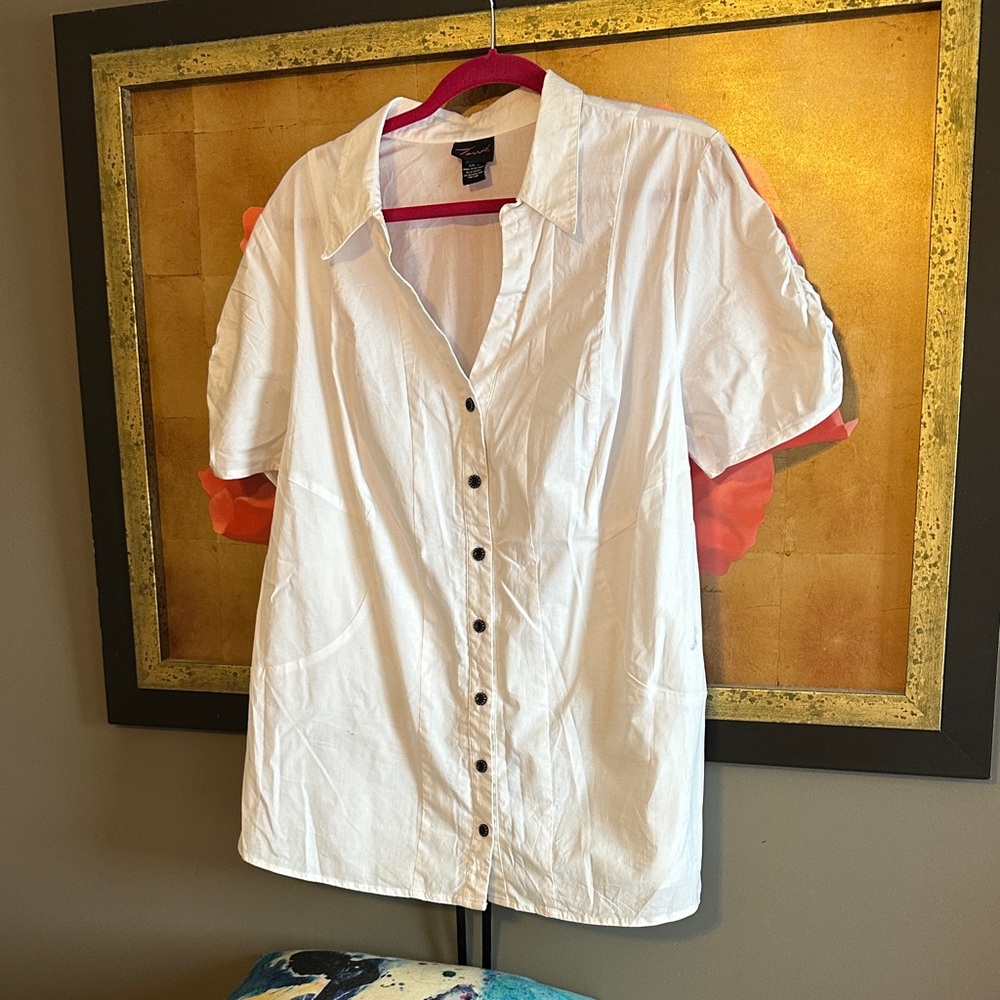 Torrid Cream Button-Up Blouse